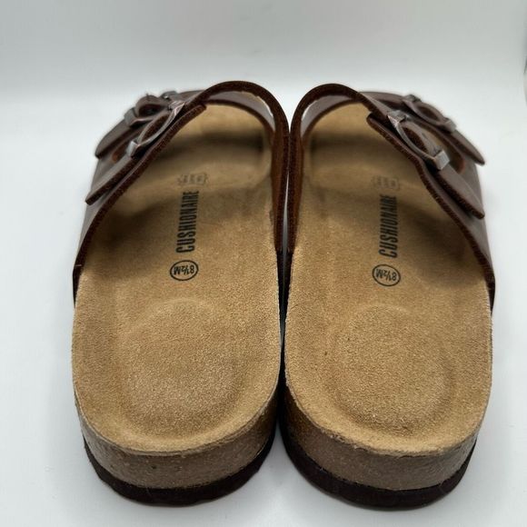 CUSHIONAIRE Women's Cork Footbed Sandal With +Comfort 8.5 BROWN - Picture 4 of 7
